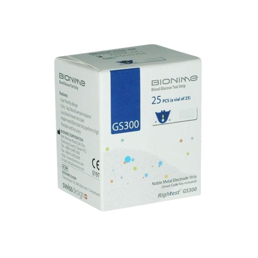 BIONIME - BANDELETTE REACTIVE GS300 POUR LECTEUR BIONIME GM300 25 UNITES