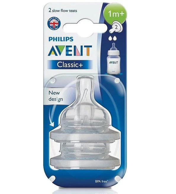 AVENT - 2 TETINES CLASSIC A DEBIT LENT 1M