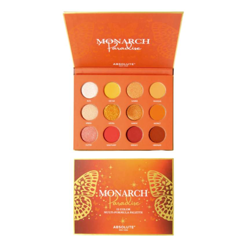 ABSOLUTE NEW YORK - MONARCH PARADISE 12 COLOR MULTI FORMULA PALETTE 0.85 G X 12 MESP06