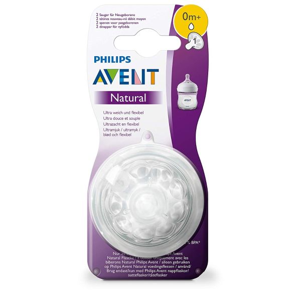AVENT – TÉTINE NATURAL 0 MOIS ET (DÉBIT NOUVEAU NÉ) SCF041/27