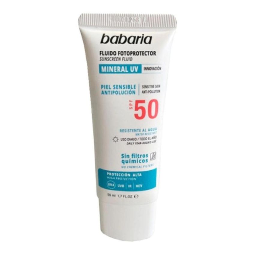 BABARIA - ECRAN SOLAIRE MINERALE PEAU SENSIBLE SPF50+