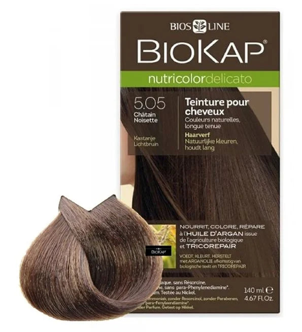 BIOKAP - NUTRICOLOR DELICATO COLORATION NATURELLE 5.05 CHATAIN NOISETTE