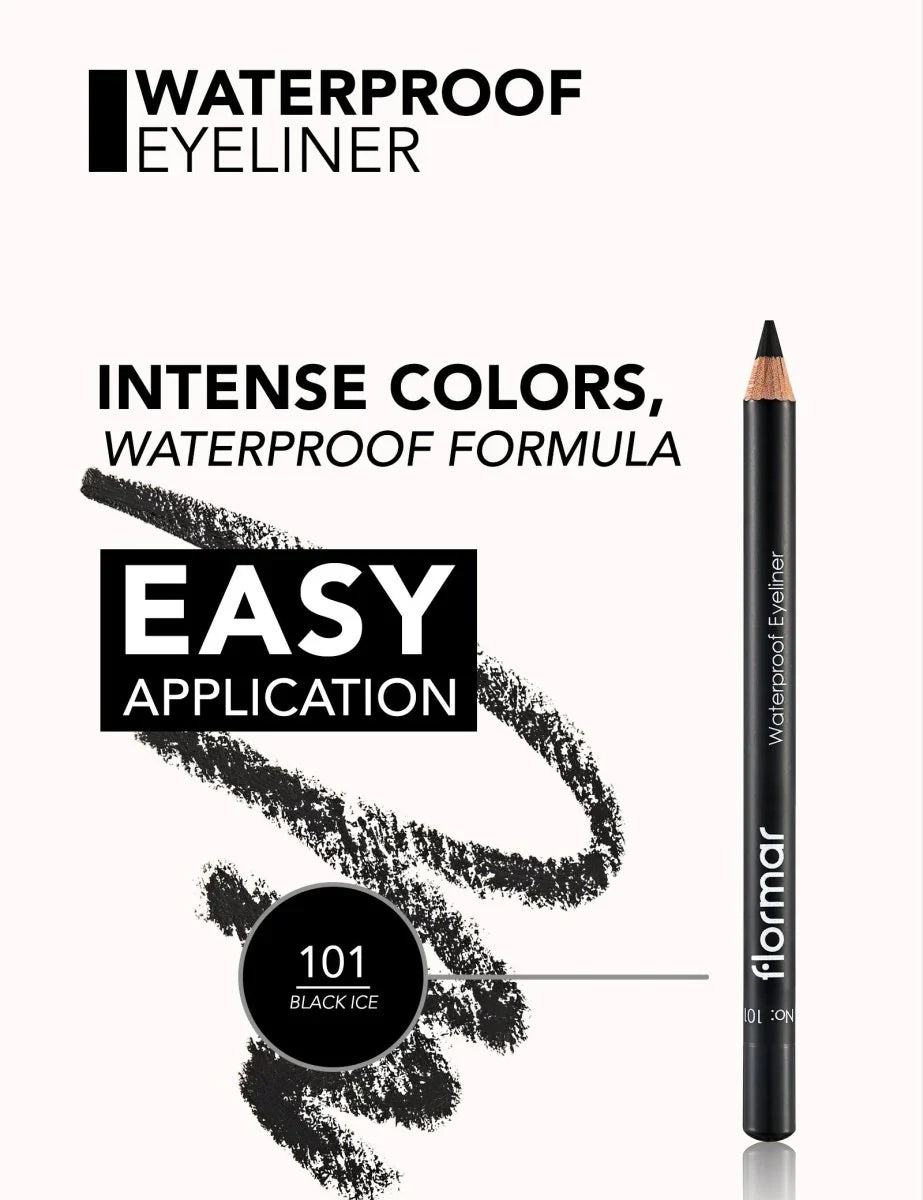 FLORMAR - WATERPROOF EYELINER-101Black ice