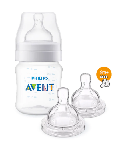 AVENT - BIBERON ANTI-COLIC 3M+ 330 ML +LOT DE 2TÉTINES ANTI-COLIC 6M+ OFFERTES