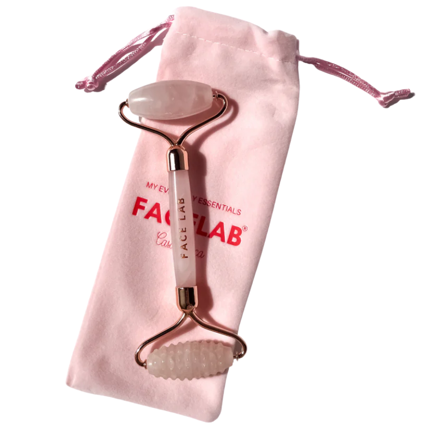 FACELAB - ROULEAU DE BEAUTÉ EN QUARTZ ROSE DOUBLE LARGE