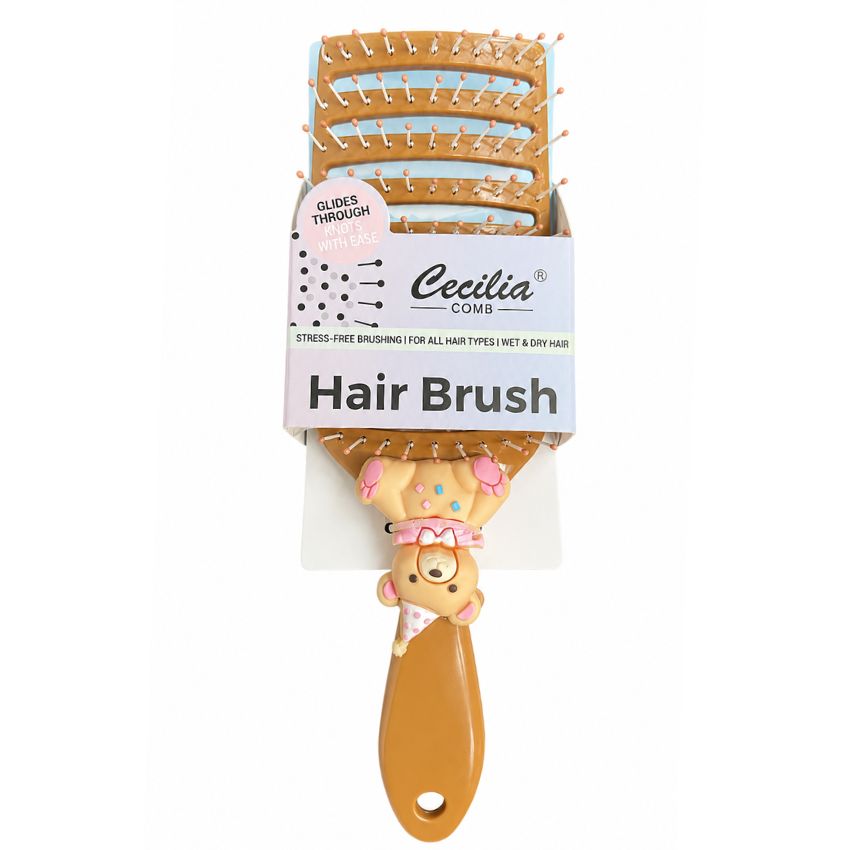 CECILIA - BROSSE CHEVEUX ENFANT CARRE MARRON 2133