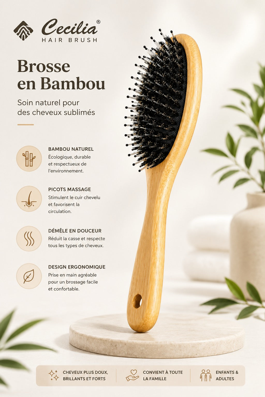 CECILIA - BROSSE CHEVEUX BOIS 158