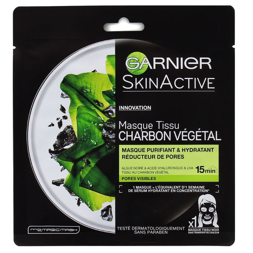 GARNIER - TISSU PURE CHARCOAL