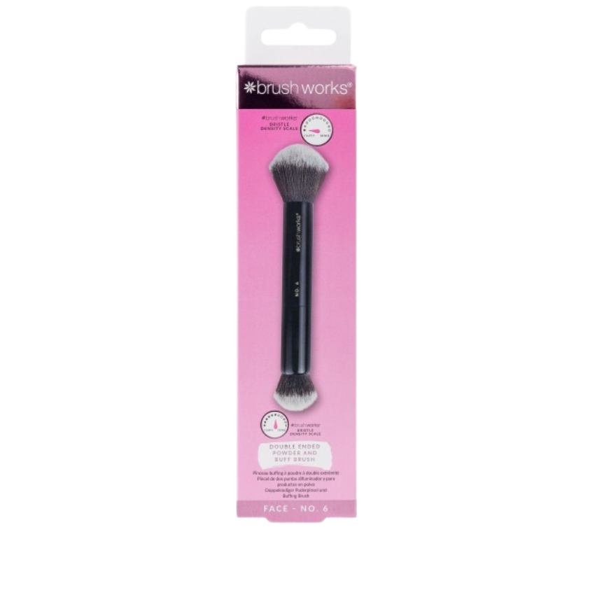 BRUSHWORKS - NO. 6 DOUBLE ENDED POWDER AND BUFF BRUSH