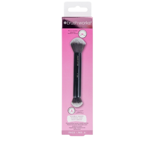 BRUSHWORKS - NO. 6 DOUBLE ENDED POWDER AND BUFF BRUSH