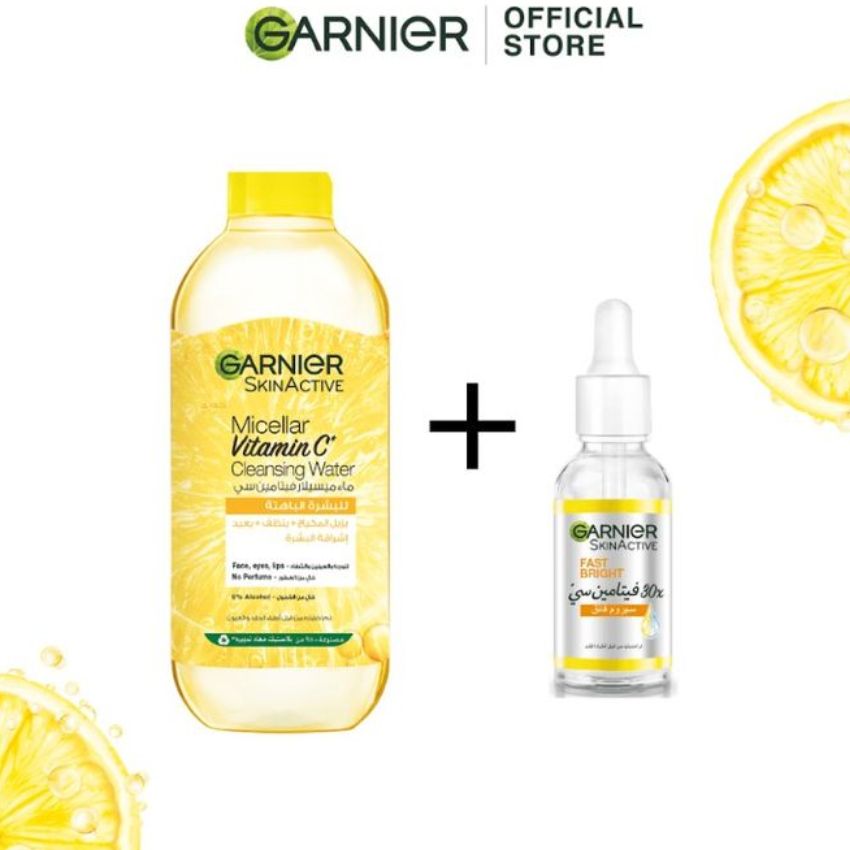 GARNIER - PACK MICELLAIRE VITAMINE C 400ML SERUM VISAGE FAST BRIGHT 15ML