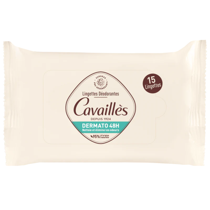CAVAILLES - LINGETTES DEODORANTES DERMATO 48H