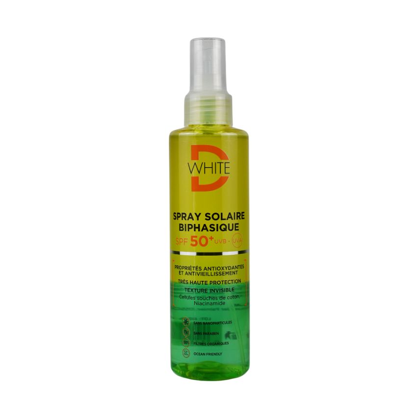 D-WHITE - SPRAY SOLAIRE BIPHASIQUE SPF 50 200 ML