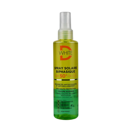 D-WHITE - SPRAY SOLAIRE BIPHASIQUE SPF 50 200 ML