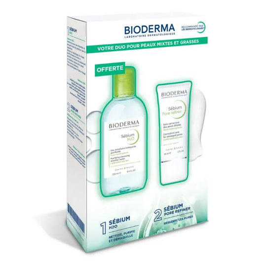 BIODERMA - COFFRET SEBIUM PORE REFINER SEBIUM H2O 250 ML OFFERT