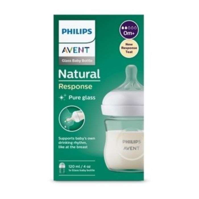 AVENT - BIBERON NATURAL RESPONSE EN VERRE 120 ML 0 MOIS+ 4 OZ SCY930/01