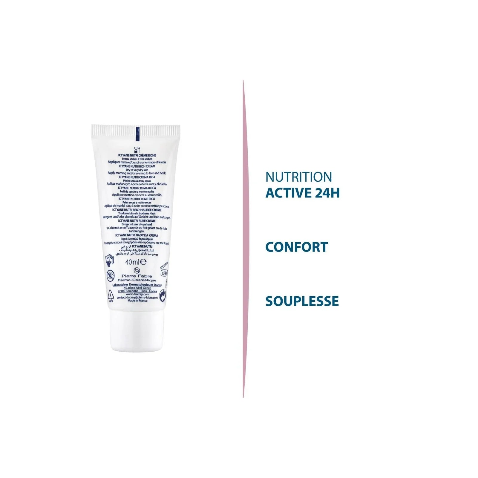 DUCRAY CREME RICHE VISAGE NUTRITION ACTIVE 24H CONFORT ET SOUPLESSE