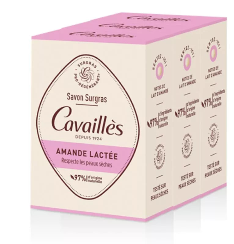 CAVAILLES - 3 TRIO SAVONS SURGRAS AMANDE LACTEE 200G