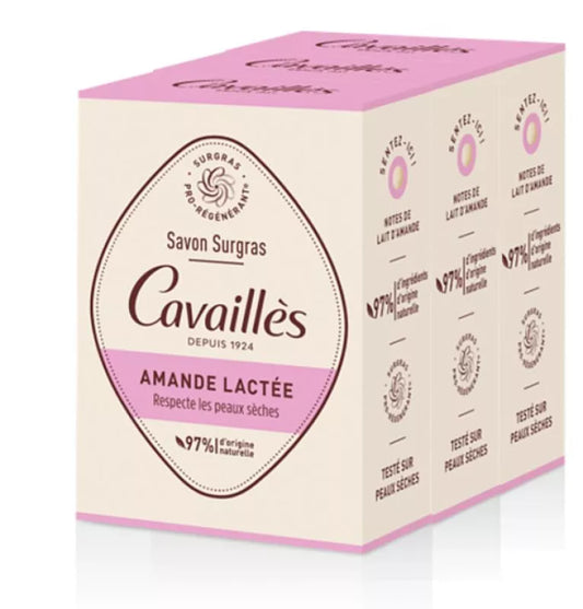 CAVAILLES - 3 TRIO SAVONS SURGRAS AMANDE LACTEE 200G
