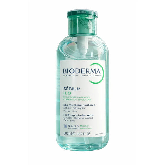 BIODERMA - SEBIUM H2O EAU MICELLAIRE NETTOYANTE AVEC POMPE INVERSE 500ML