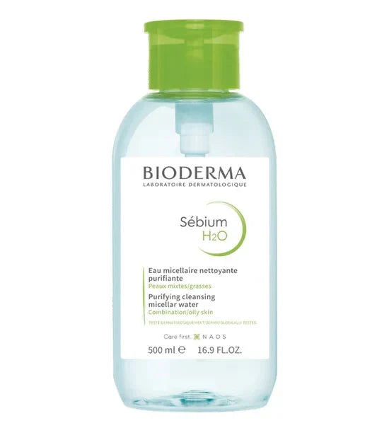 BIODERMA - SEBIUM H2O EAU MICELLAIRE NETTOYANTE AVEC POMPE INVERSE 500ML