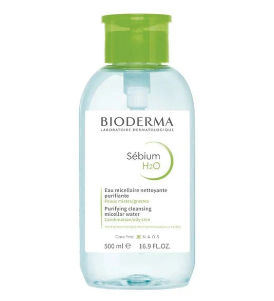 BIODERMA - SEBIUM H2O EAU MICELLAIRE NETTOYANTE AVEC POMPE INVERSE 500ML