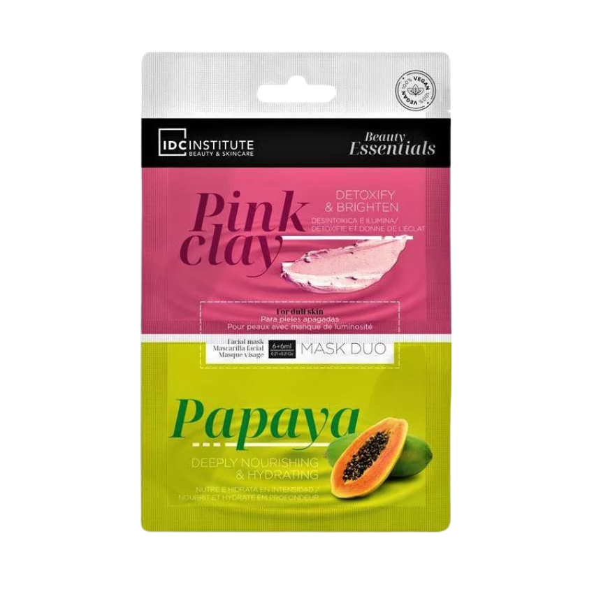 IDC INSTITUTE - PINK CLAY & PAPAYA MASQUE DUO VISAGE 12ML