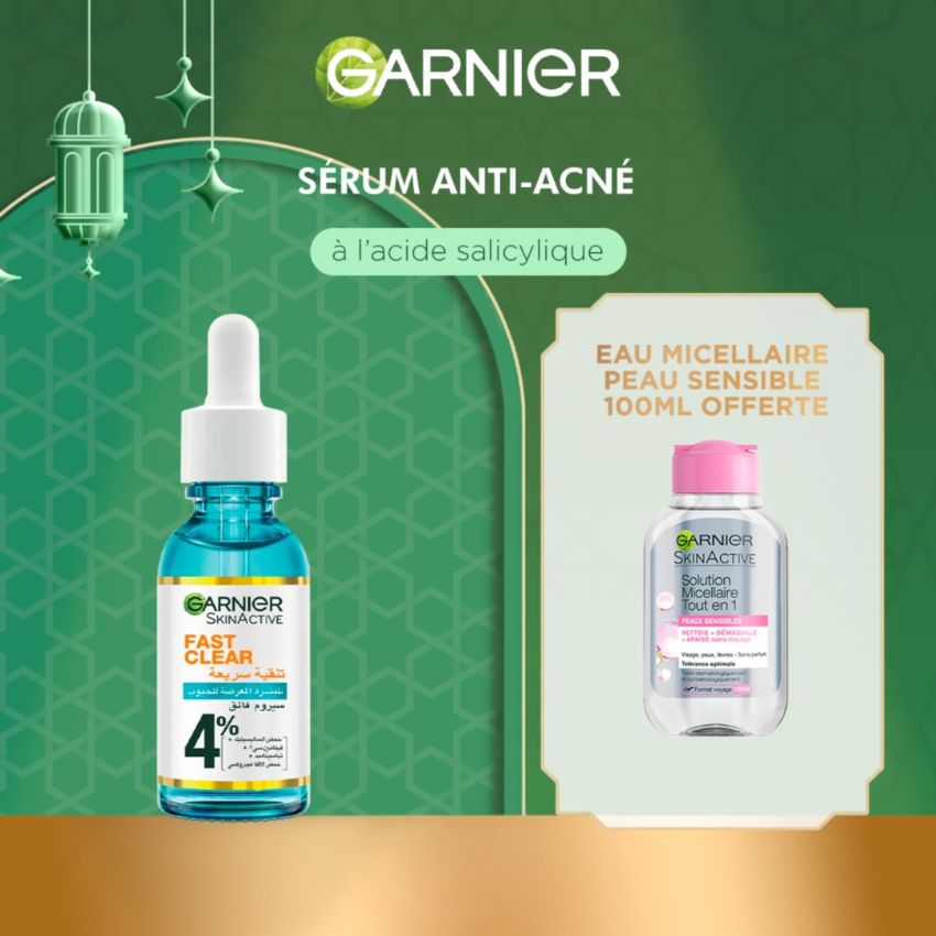 GARNIER - OFFRE SKIN SERUM FAST CLEAR 30ML = MICELLAIRE 100ML PS