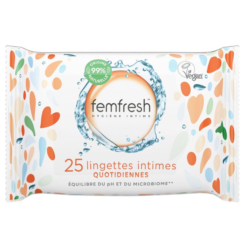 FEMFRESH - 25 LINGETTES INTIMES QUOTIDIENNES