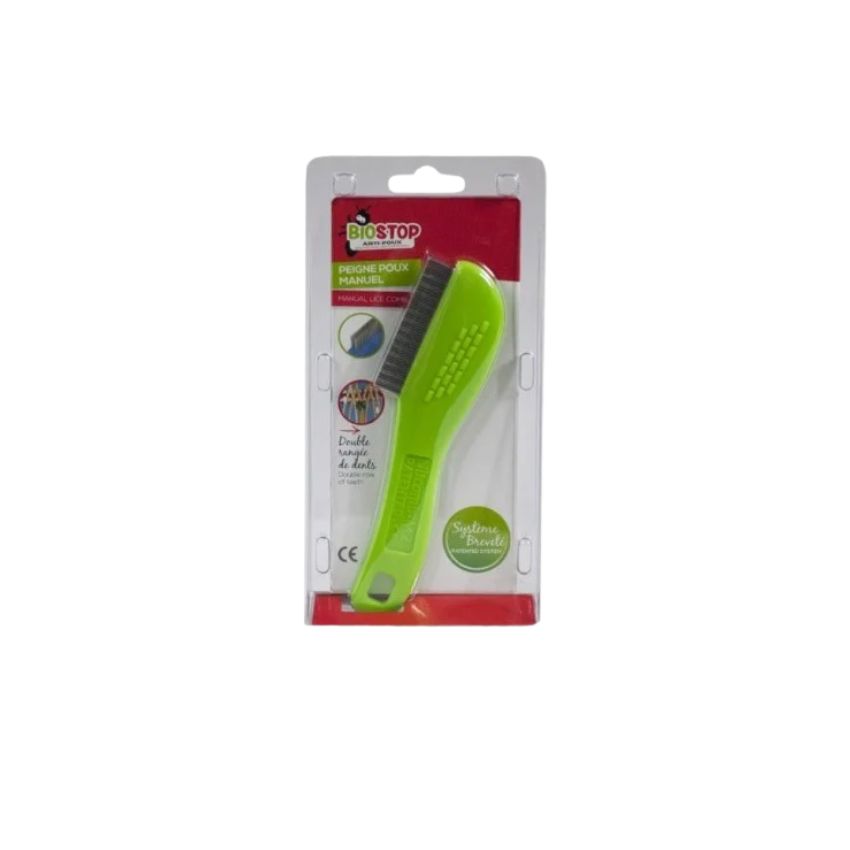 BIOSTOP - PEIGNE ANTI POUX MANUEL METALLIQUE