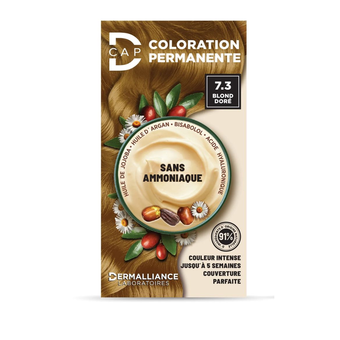 D-CAP - COLORATION PERMANENTE 7.3 BLOND DORE