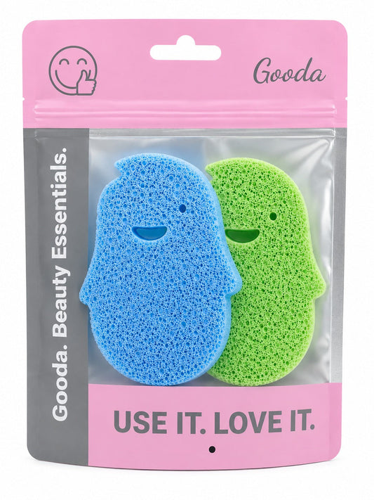 GOODA - EPONGES BAIN SNAP 2 PIECES BLEU/VERT