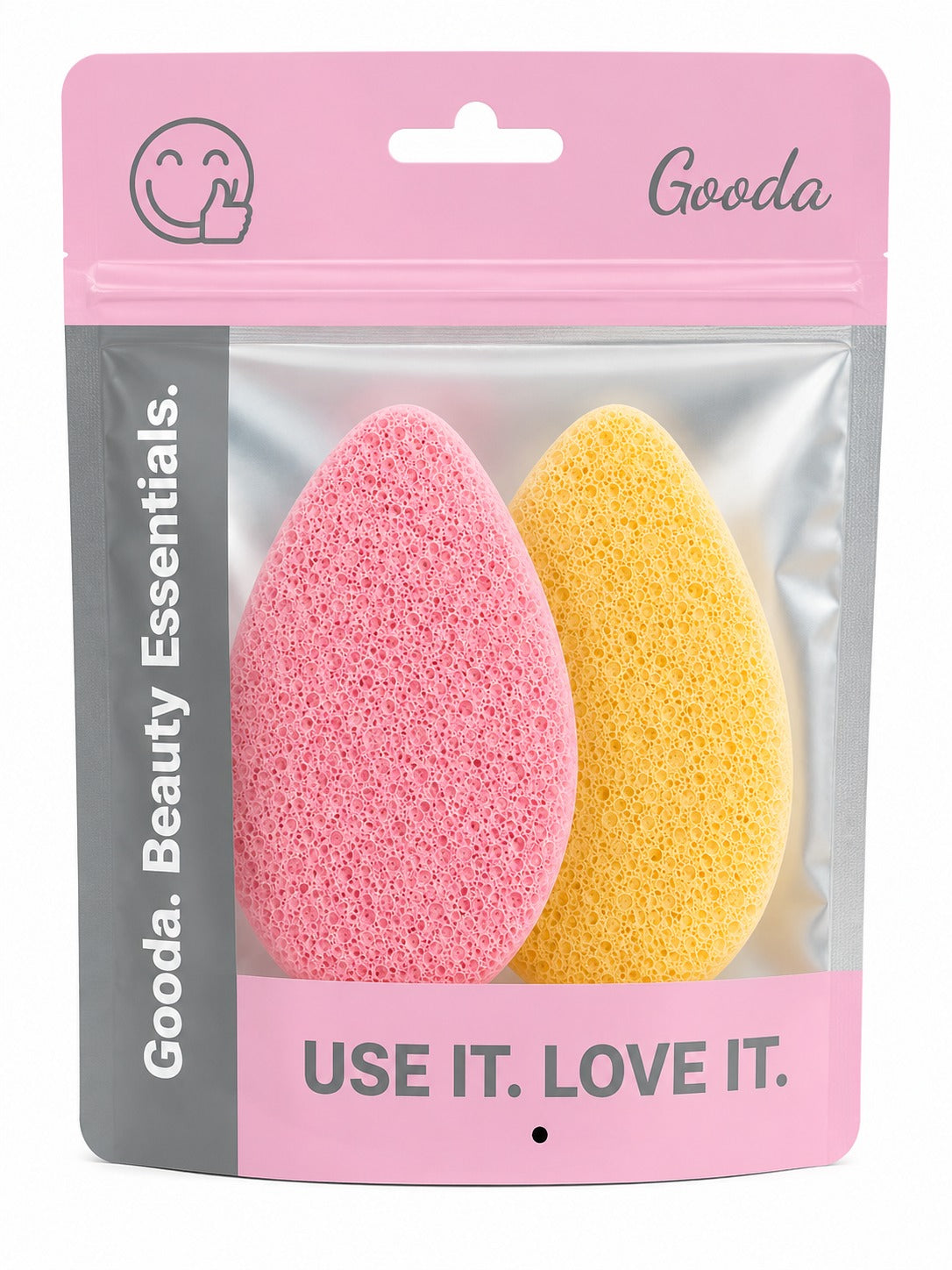 GOODA - EPONGE DE BAIN OEUF 2 PIECES ROSE/JAUNE