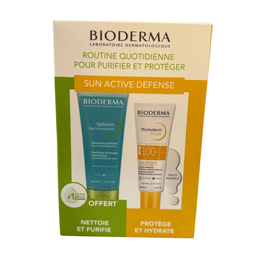 BIODERMA COFFRET PHOTODERM MAX FLUIDE SPF100 NEUTRE 40ML GEL MOUSSANT 100ML
