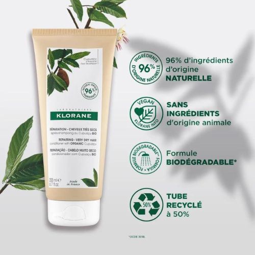 KLORANE -APRES SHAMPOOING BEURRE DE CUPUAÇU BIO CHEVEUX TRES SECS 200ML