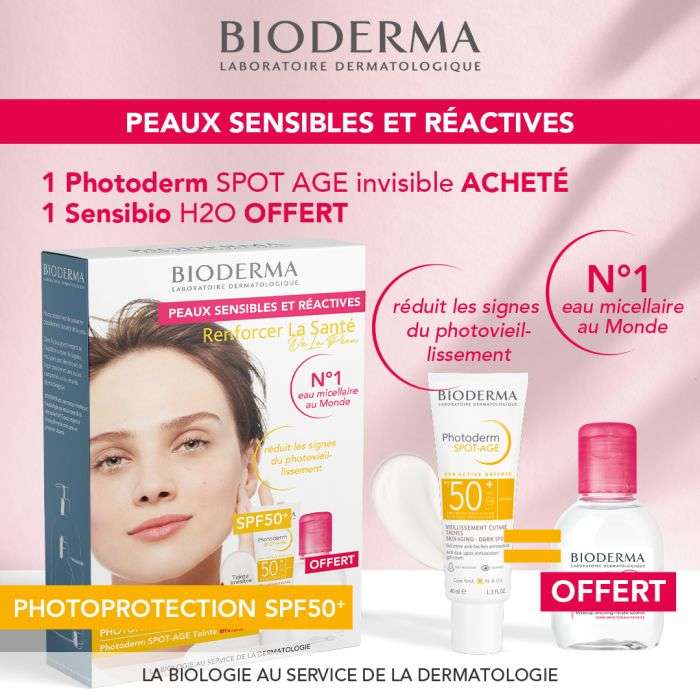 BIODERMA - OFFRE PHOTODERM SPOT AGE SPF 50+ SENSIBIO H2O 100ML