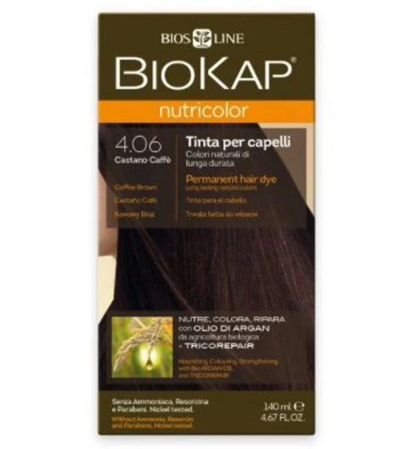BIOKAP - NUTRICOLOR COLORATION NATURELLE 4.06 CHATAIN CAFE