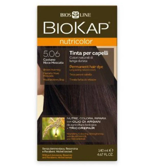 BIOKAP - NUTRICOLOR COLORATION NATURELLE 5.06 CHATAIN NOIX DE MUSCADE