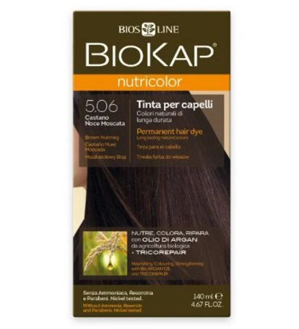 BIOKAP - NUTRICOLOR COLORATION NATURELLE 5.06 CHATAIN NOIX DE MUSCADE