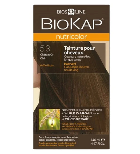BIOKAP - NUTRICOLOR COLORATION NATURELLE 5.3 CHATAIN OR CLAIR