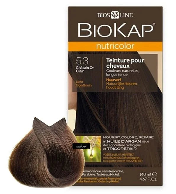 BIOKAP - NUTRICOLOR COLORATION NATURELLE 5.3 CHATAIN OR CLAIR