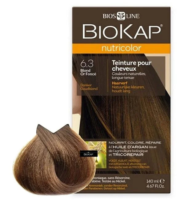BIOKAP - NUTRICOLOR COLORATION NATURELLE 6.3 BLOND OR FONCE