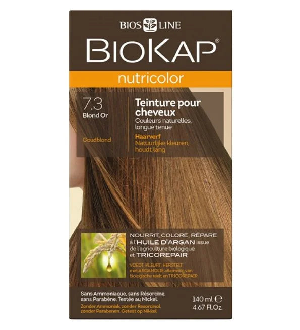 BIOKAP - NUTRICOLOR COLORATION NATURELLE 7.3 BLOND OR