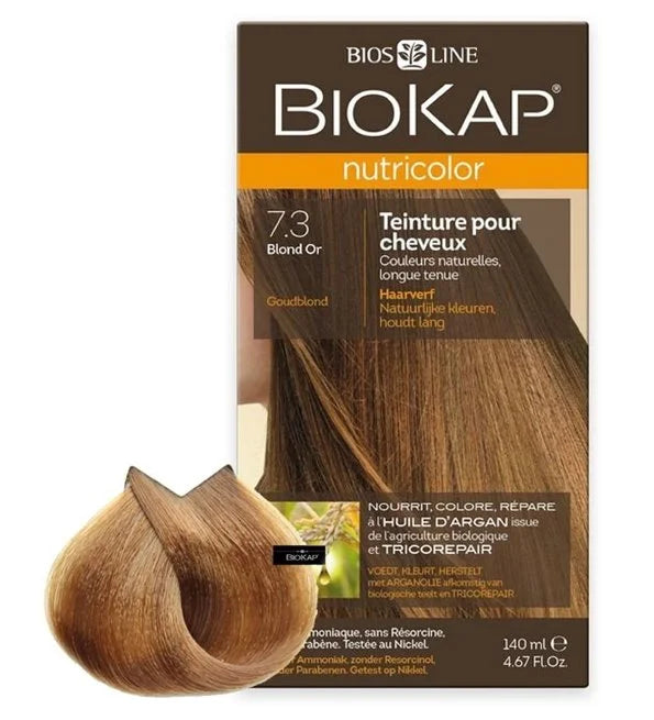 BIOKAP - NUTRICOLOR COLORATION NATURELLE 7.3 BLOND OR