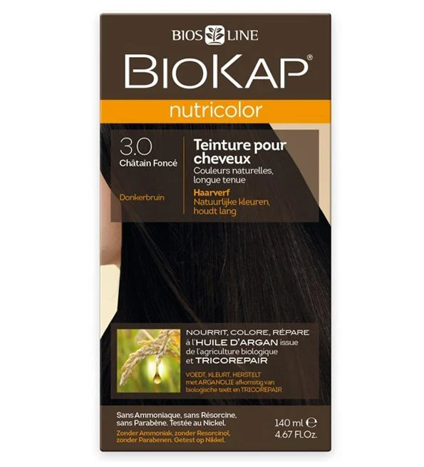 BIOKAP - NUTRICOLOR COLORATION NATURELLE 3.0 CHATAIN FONCE