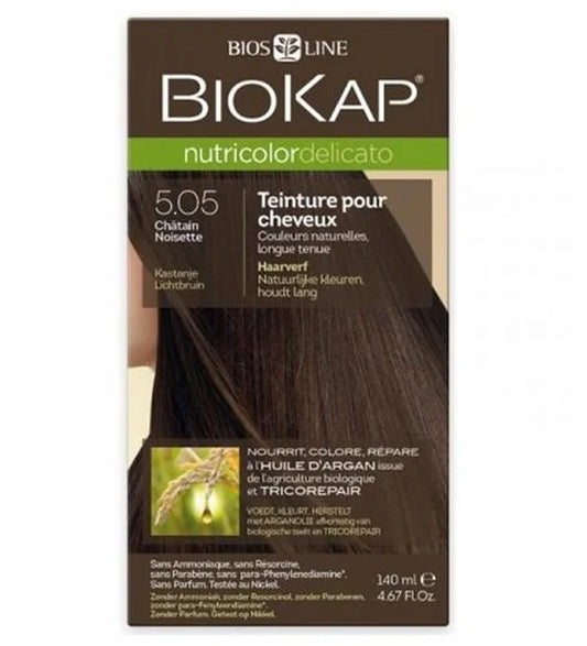 BIOKAP - NUTRICOLOR DELICATO COLORATION NATURELLE 5.05 CHATAIN NOISETTE
