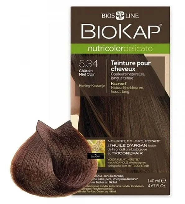 BIOKAP - NUTRICOLOR DELICATO COLORATION NATURELLE 5.34 CHATAIN CLAIR MIEL