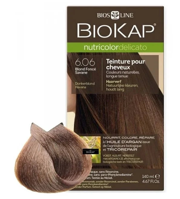 BIOKAP - NUTRICOLOR DELICATO COLORATION NATURELLE 6.06 BLOND FONCE HAVANE
