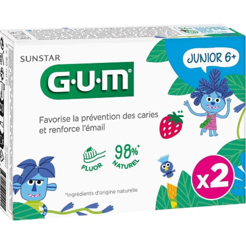 GUM DENTIFRICE JUNIOR 6ANS 50ML LOT DE 2 3004/2