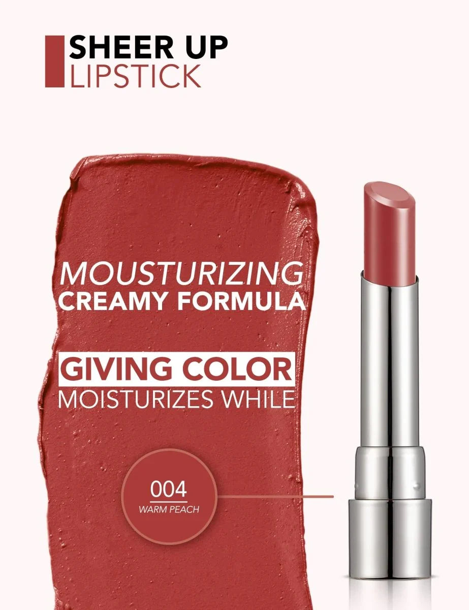 FLORMAR - ROUGE A LEVRES SHEER UP 004 WARM PEACH